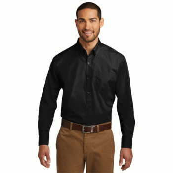 Port Authority Tall Long Sleeve Carefree Poplin Shirt.