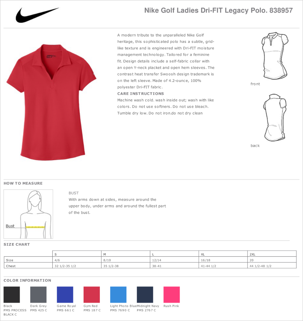 Nike Golf Ladies Dri-FIT Legacy Polo. – Senior Helpers Merchandise Store