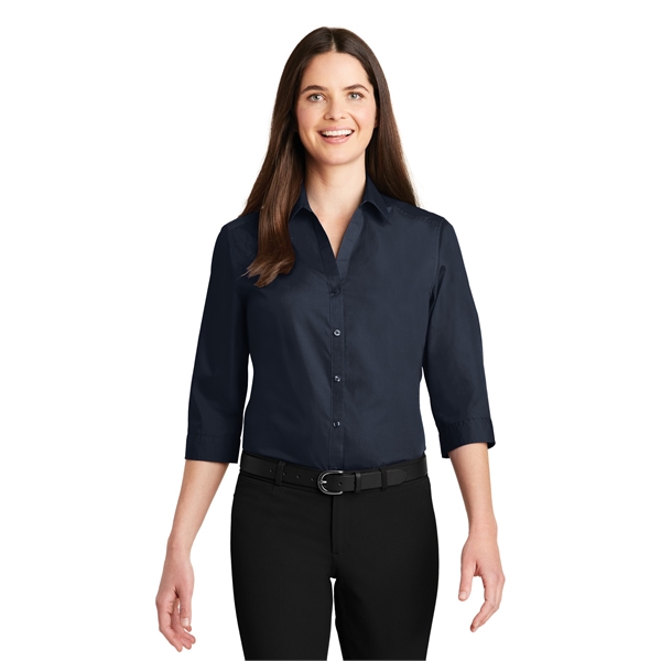 Port Authority Ladies 3/4-Sleeve Carefree Poplin Shirt. – Senior ...